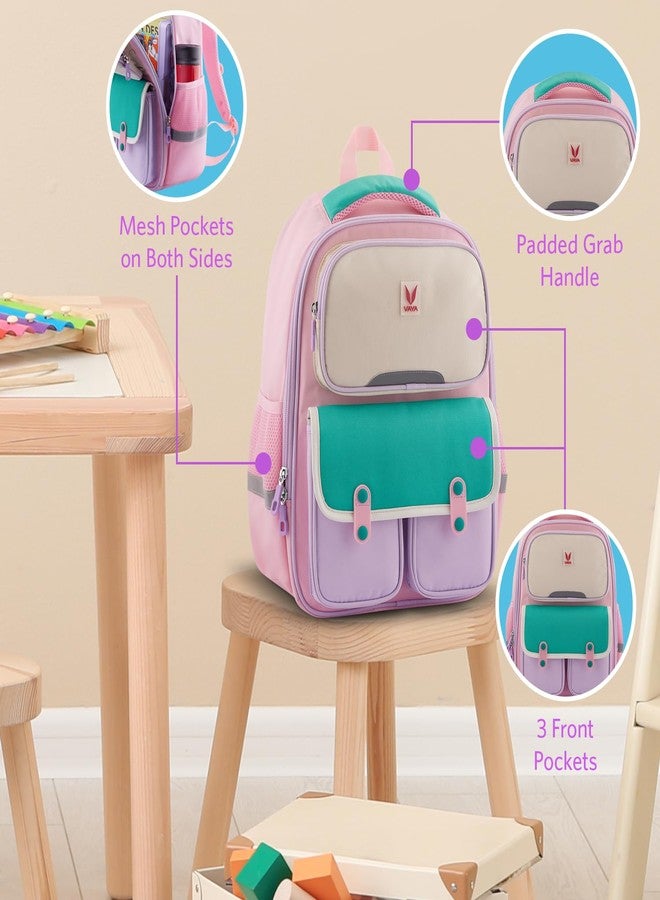 VAYA LY'L-CHAMP School Bags for Boys/Girls, 21L Lightweight and Waterproof Backpack for Class 1 to 5, Durable and Comfortable School Bag for Kids Aged 6-10 Years, Color - Pink - Image 4